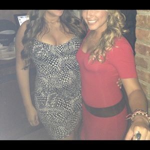 Black and White Fitted Dress